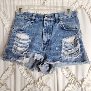 Vintage Rustlers High Rise Cut Off Distressed Jean Shorts 26
